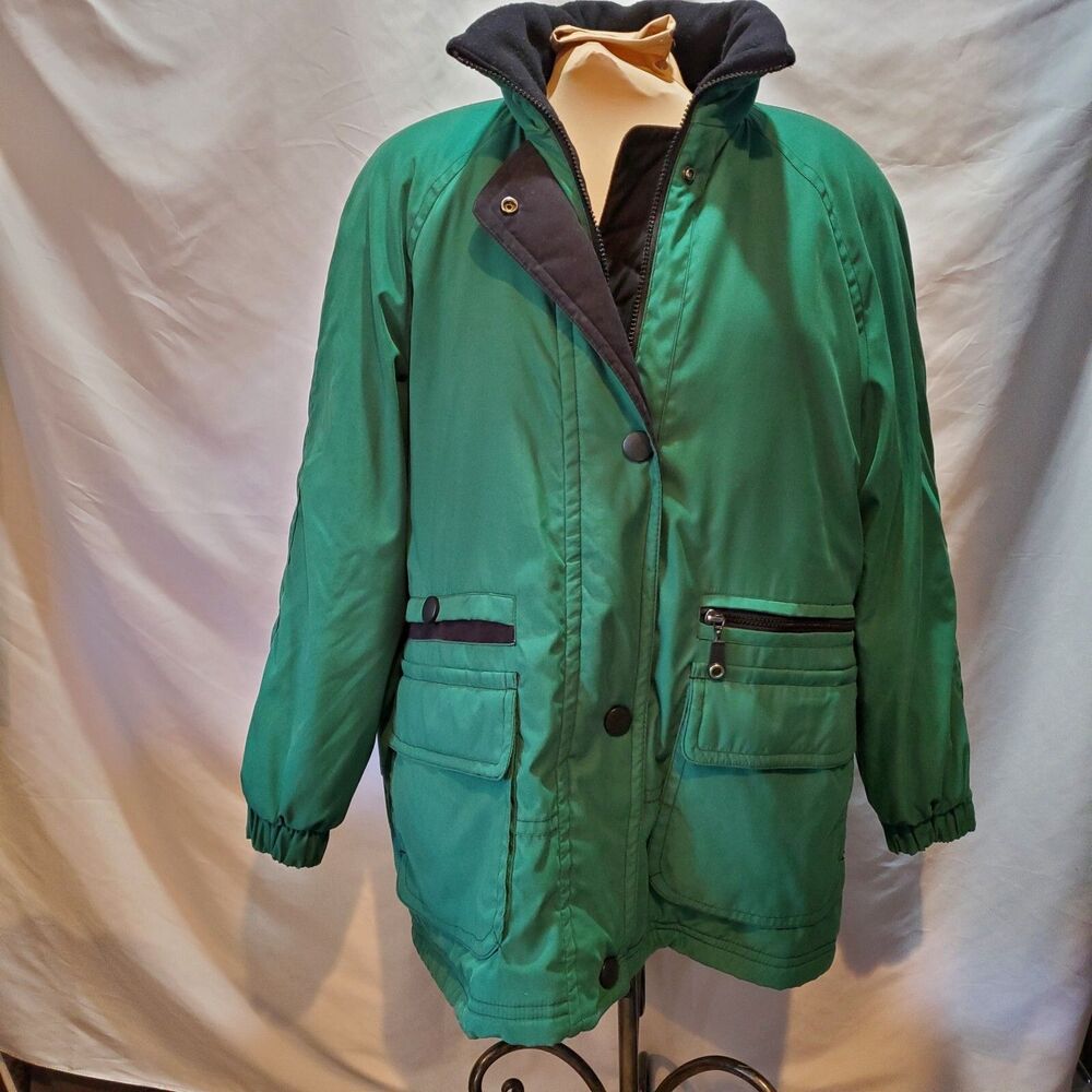 Gallery Winter Coat Jacket Green Blue Lining Womens Medium